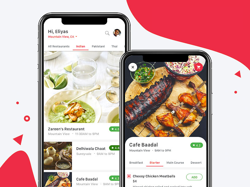 iPhone X Food Delivery App Views