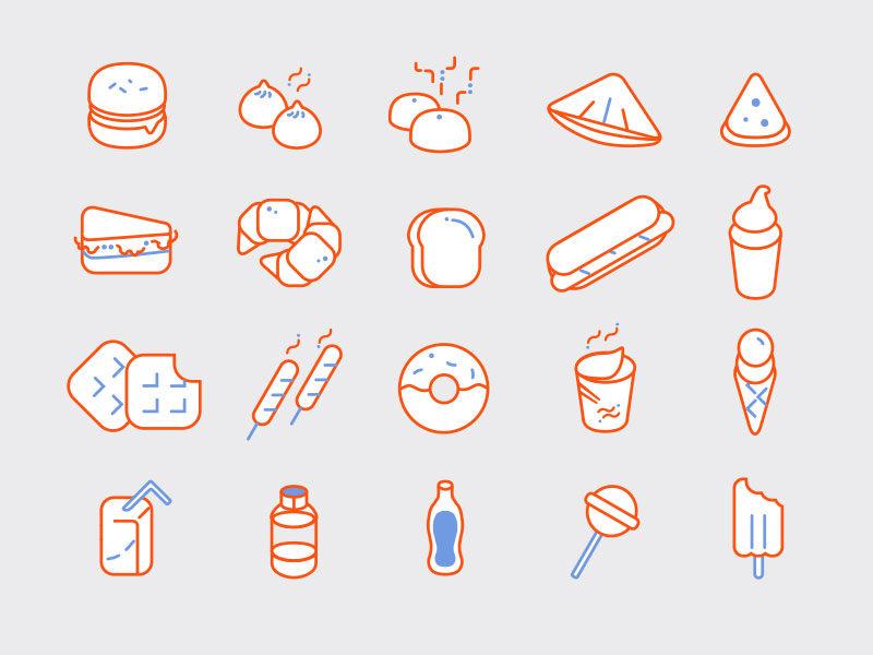 20 Food Line Icons