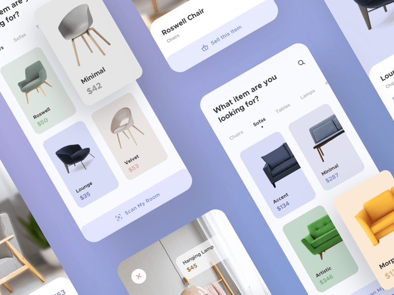 Furniture App Screens Furniture app, App development, Ios app development