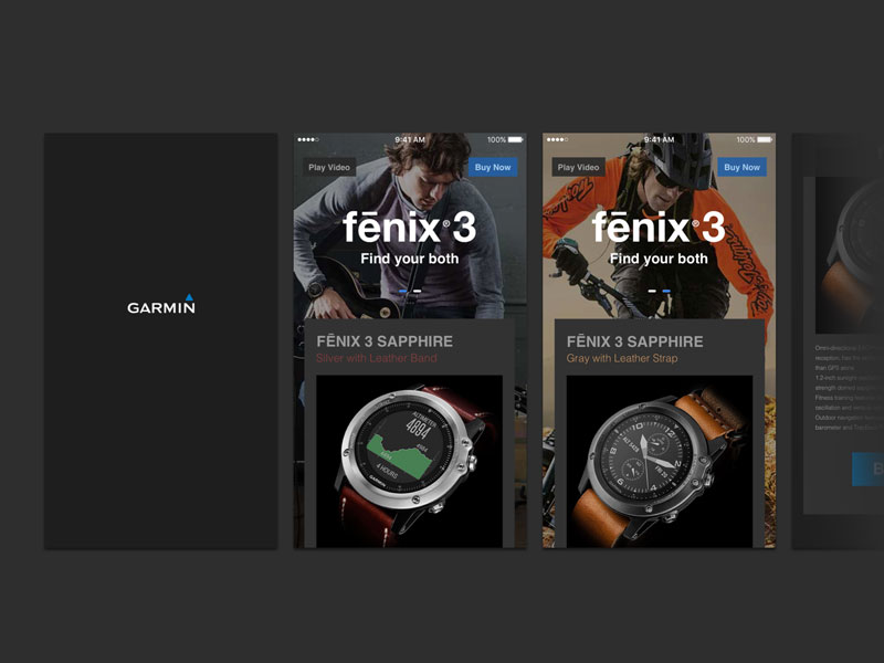 Garmin Fenix3 Shopping UI