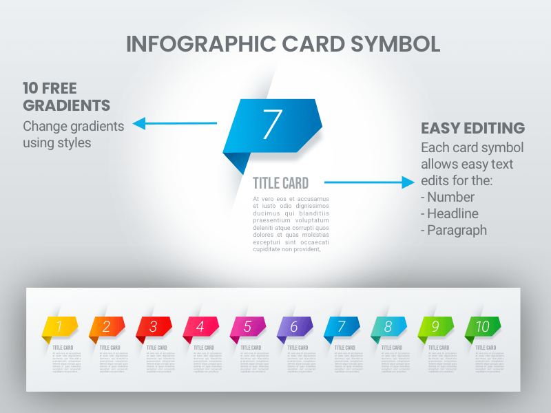 Gradient Infographic Card Symbols