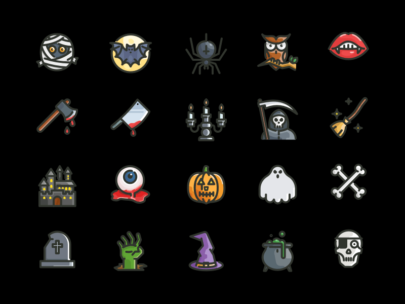 20 Halloween Icons Sketch freebie - Download free resource for Sketch - Sketch App Sources