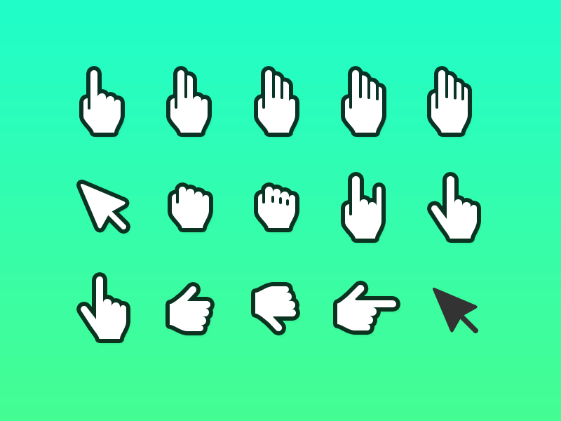 Hand Cursor Icons for Wireframes and Mocks Sketch freebie - Download