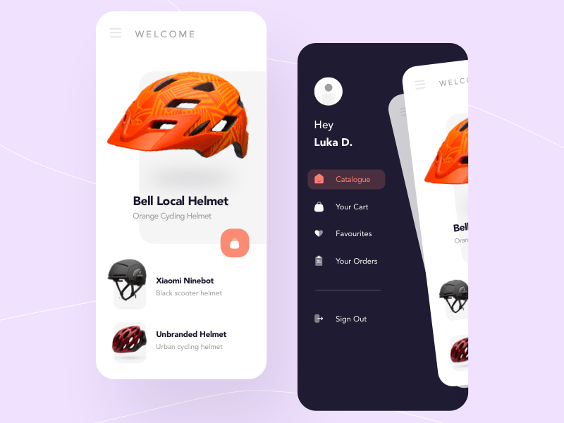Helmets App Shop Concept