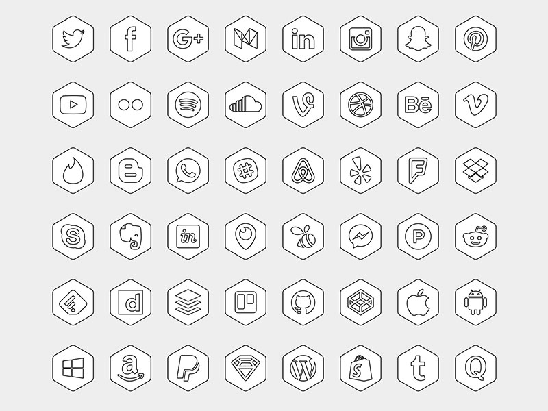 Hexagonal Icon Set