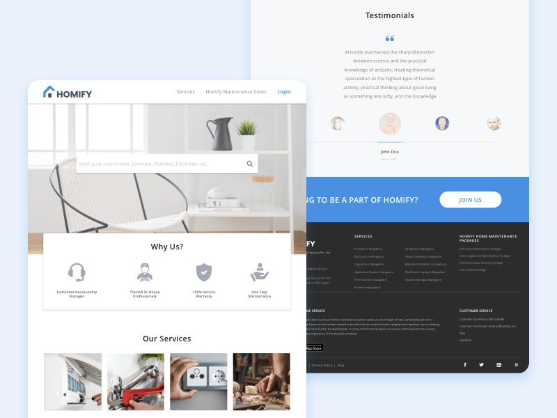 Home Services Landing Page