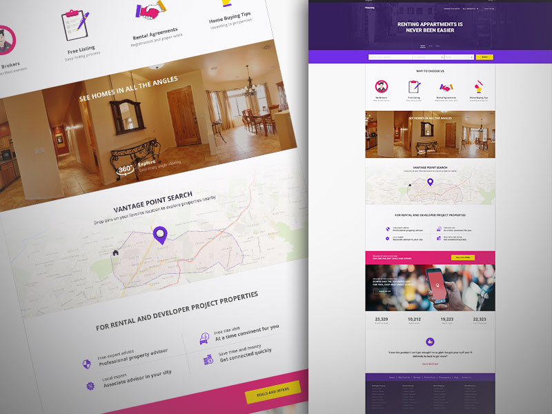 Homepages design idea #350: Housing Homepage Concept