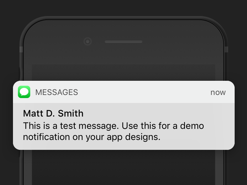 iOS 10 Message Notification Sketch freebie - Download free resource for