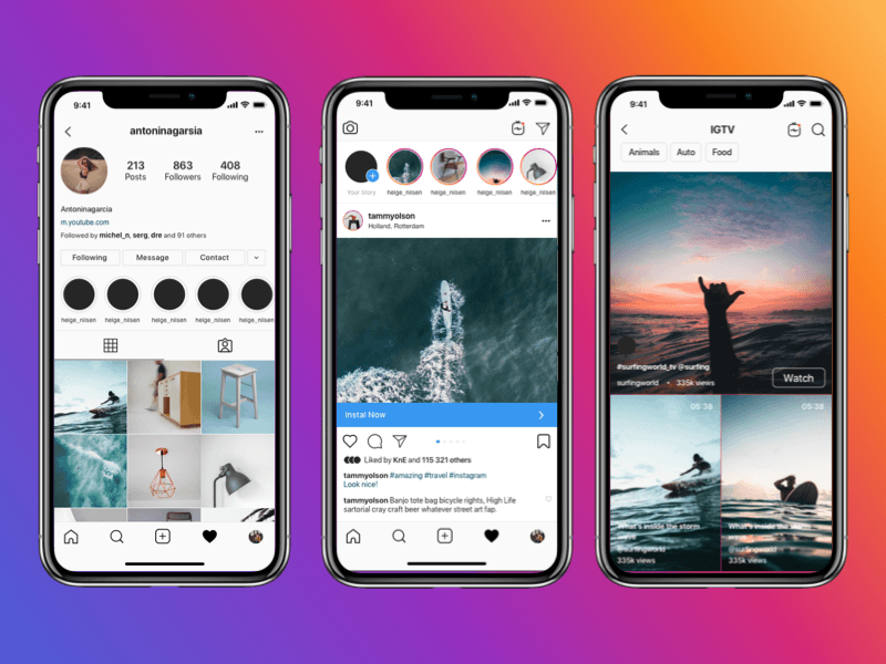 Instagram mockup 2023 download psd – dark mode by Clone Kitty on Dribbble