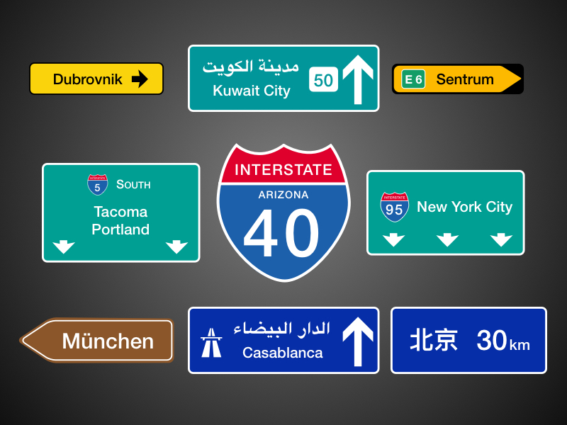 International Road Signposts