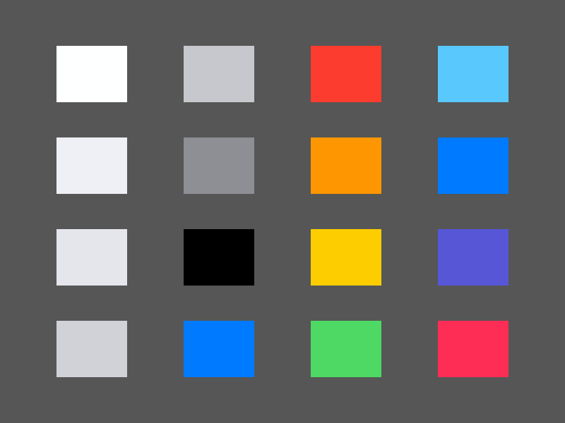 iOS Color Palette