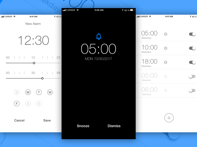 iOS 8 Minimal Alarm App