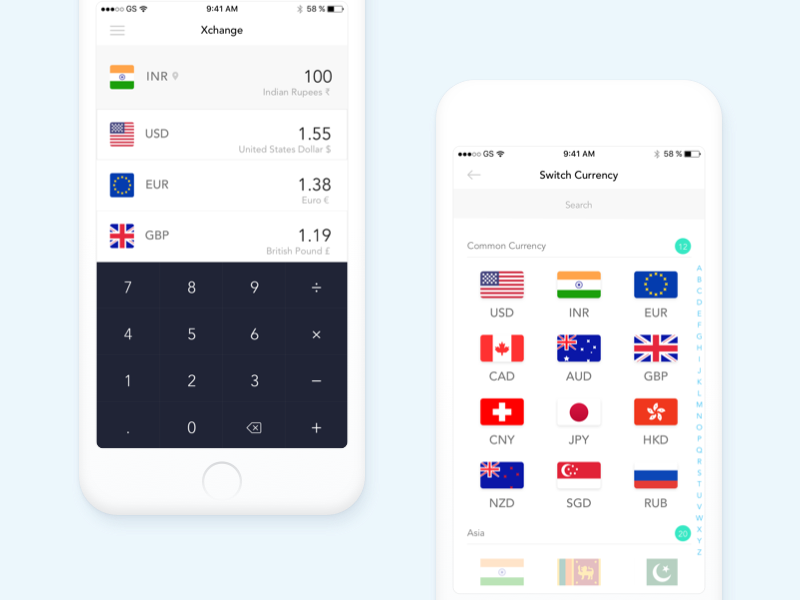Clean Currency Xchange App Sketch Freebie Download Free Resource For Sketch Sketch App Sources