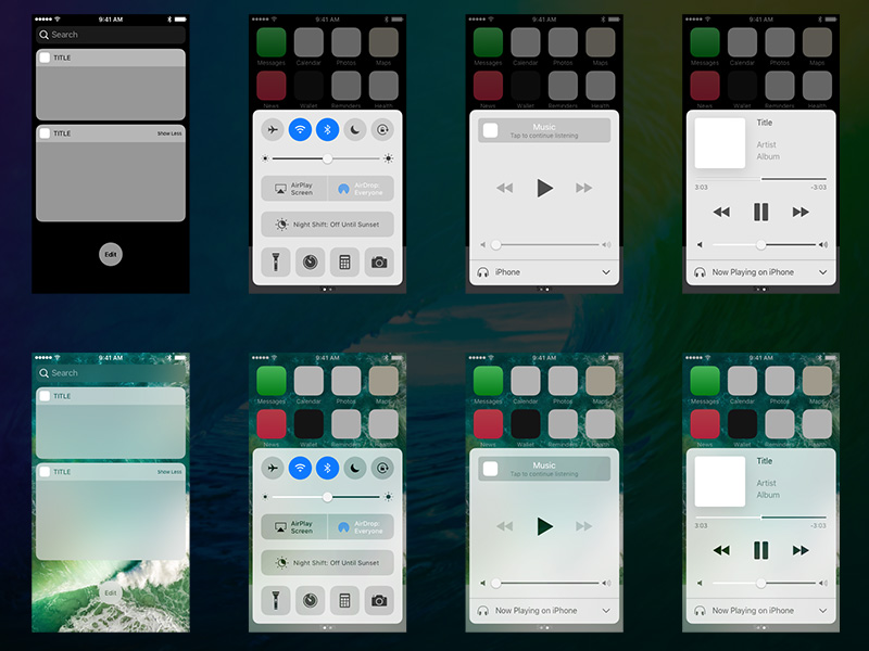 iOS 10 Widgets and Control Center
