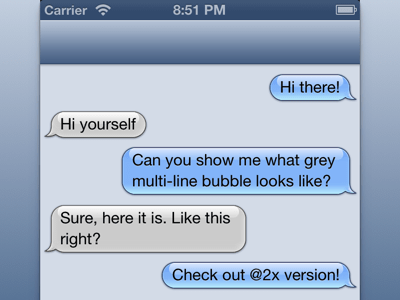 iMessage bubbles