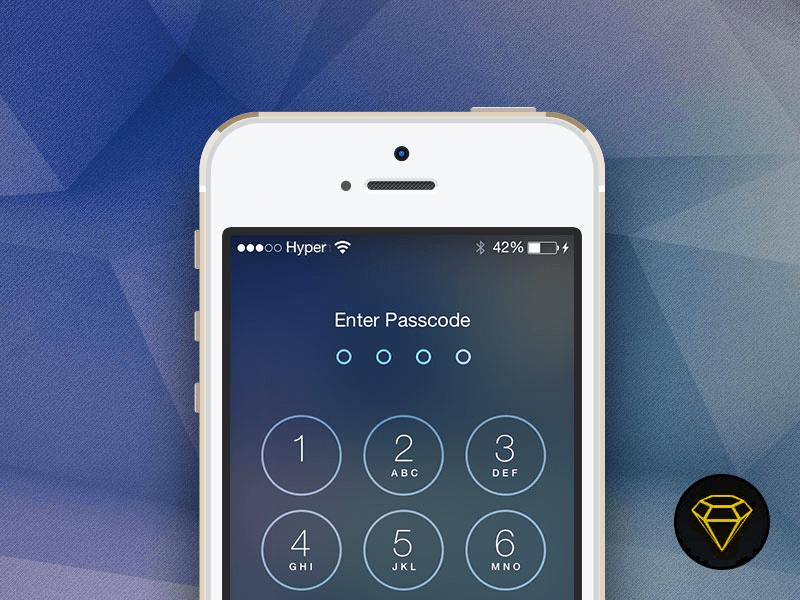 iOS 7 Lock with Passcode screen Sketch freebie - Download ...