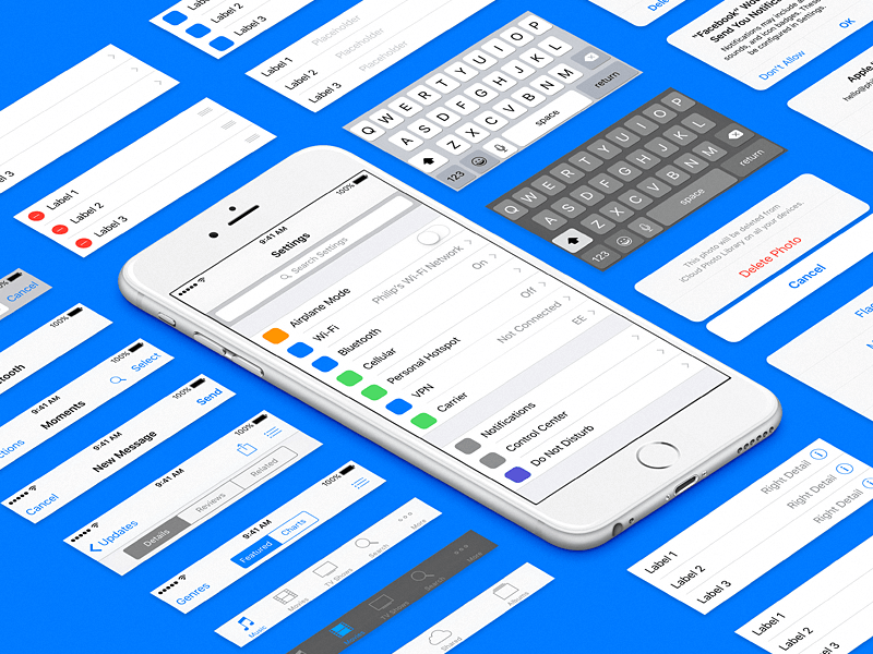 iOS 8 UI Elements and Templates for Sketch App Sketch freebie - Download  free resource for Sketch - Sketch App Sources