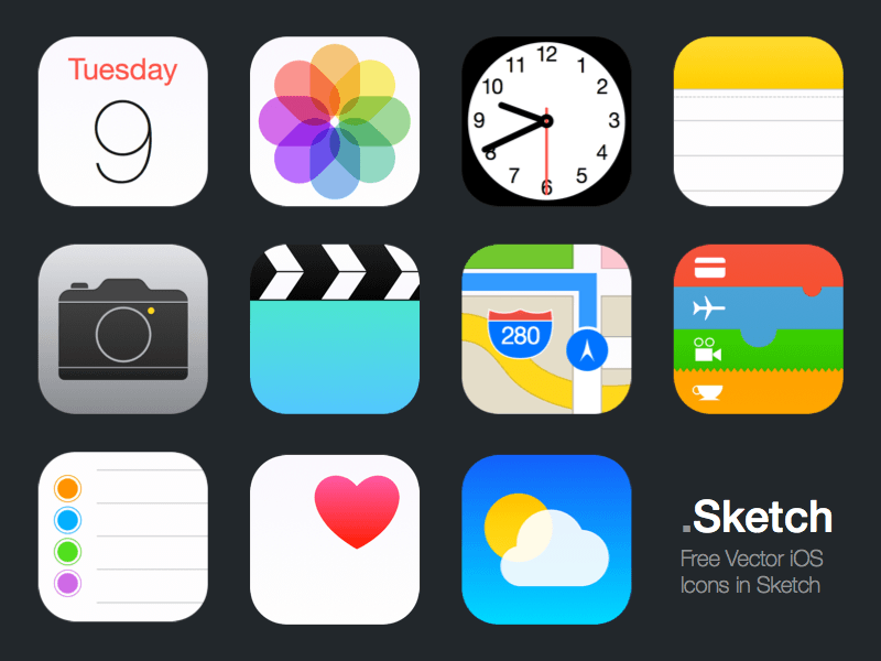 Vector iOS Icons Sketch freebie - Download free resource ...