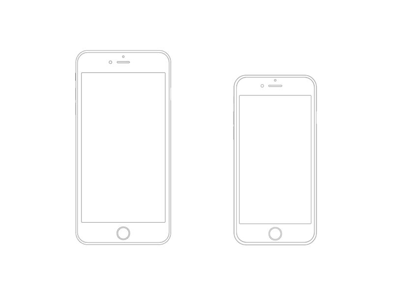 iPhone 6 Plus and iPhone 6 Wireframe