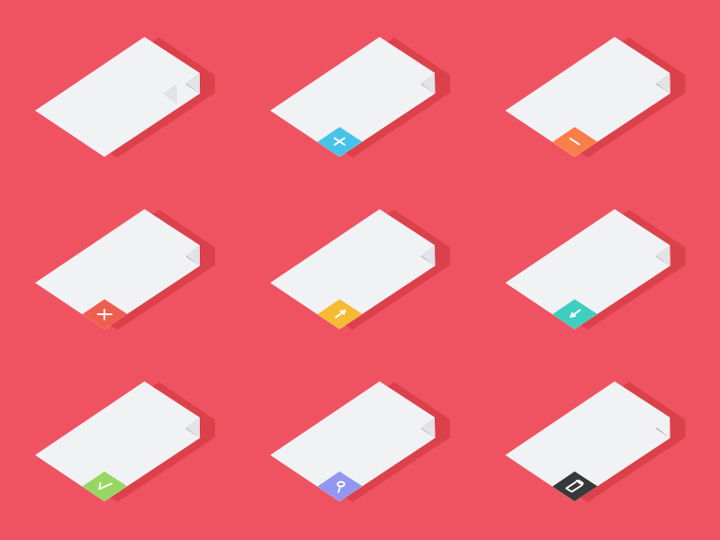 9 Isometric Document Icons