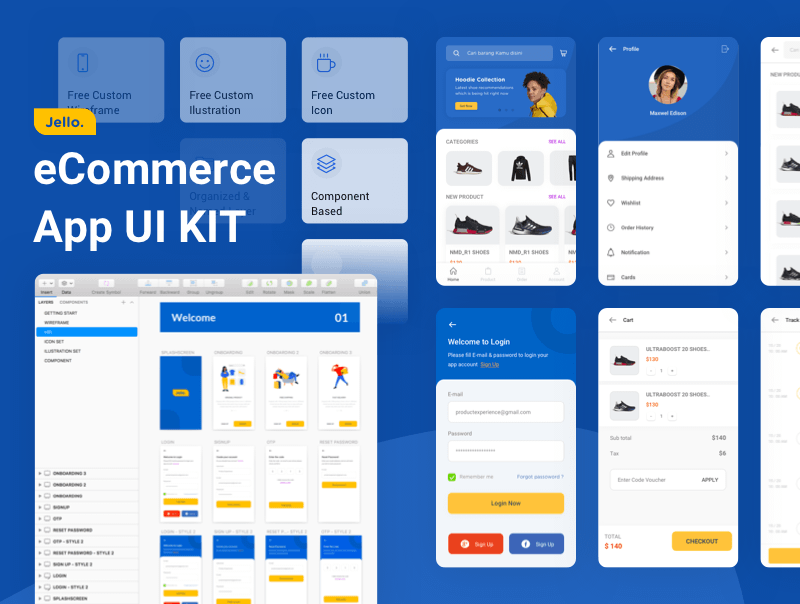 UI Kits design idea #292: Jello Ecommerce UI Kit