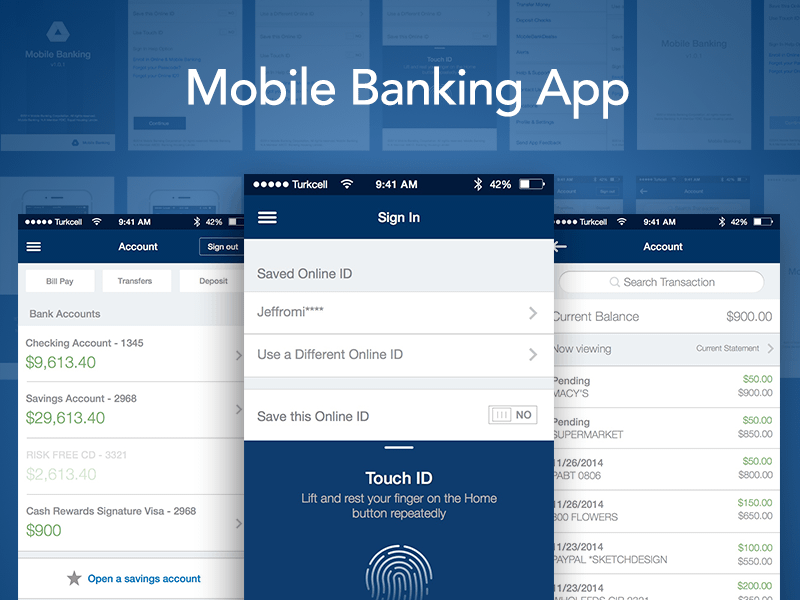 BOA Inspired Mobile Banking App Sketch freebie - Download ...