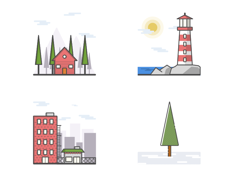 4 Landscape Icons