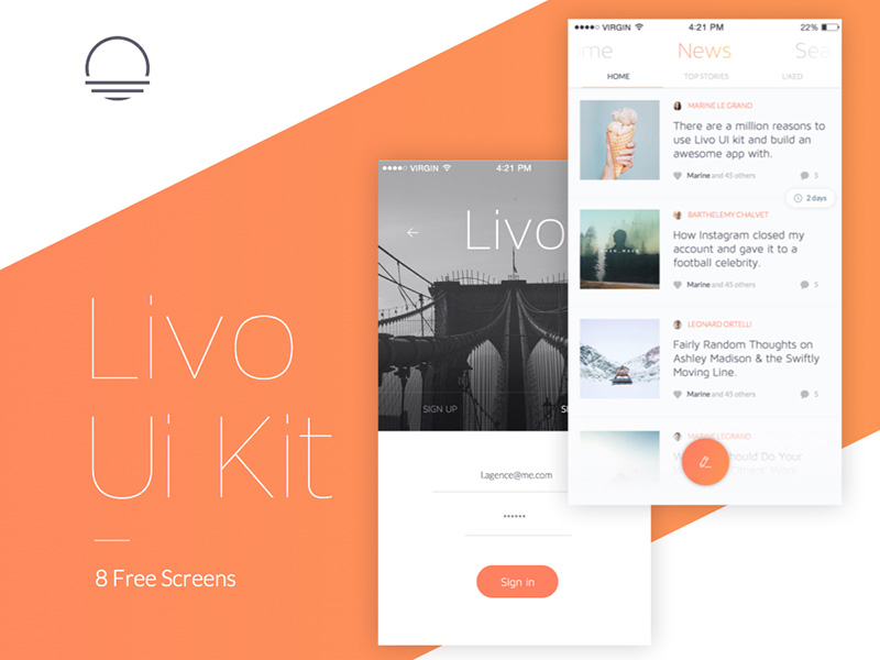 Livo Sample UI Kit