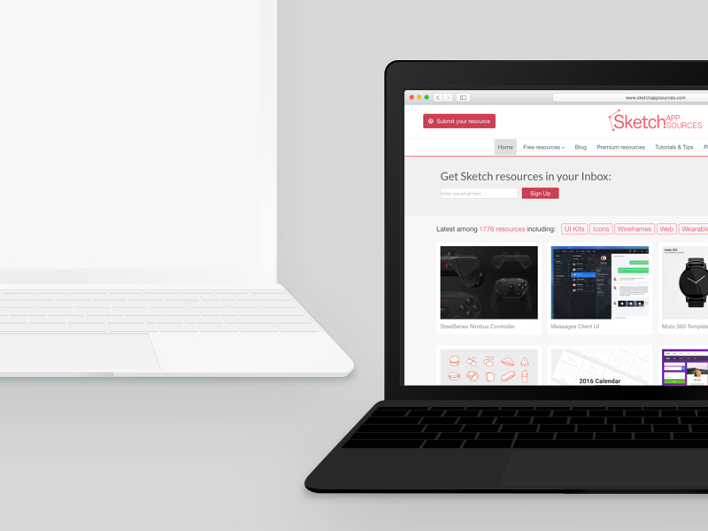 Free MacBook Air XD, Sketch and Figma Mockup - Good Mockups