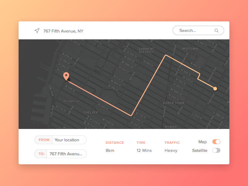 Peek and Pop on Map - Sketch & Principle Freebie by Serge Bykov on Dribbble