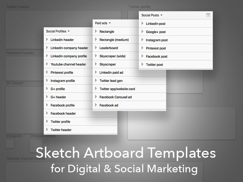 Artboard Templates for Social Marketing Sketch freebie  Download free  resource for Sketch  Sketch App Sources