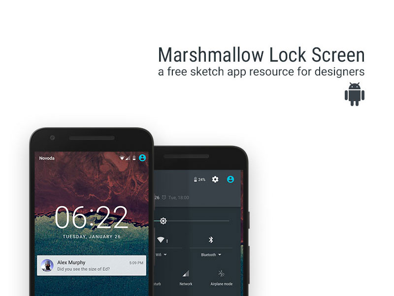 Marshmallow Lockscreen Sketch freebie - Download free resource for Sketch -  Sketch App Sources