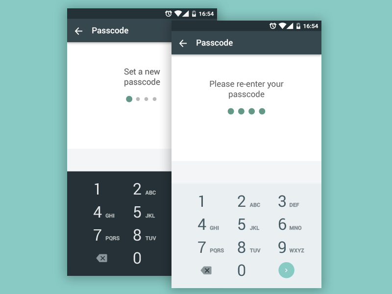 material design number pad dark light