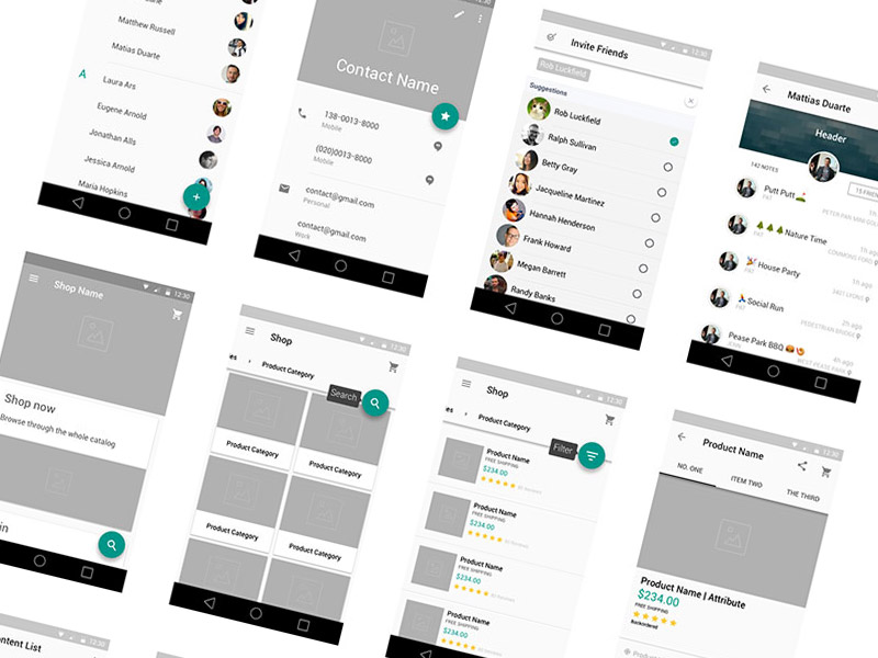 Material Design Wireframe Kit V2 Sketch Freebie Download Free Resource For Sketch Sketch App Sources