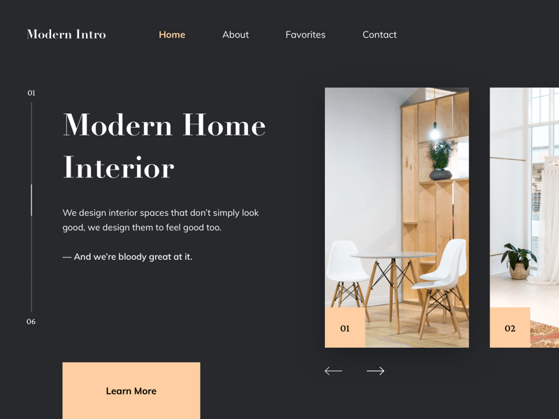 Modern Interior Landing Header