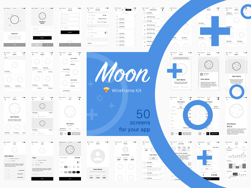 Moon Wireframe Kit Sketch Freebie Download Free Resource For Sketch Sketch App Sources