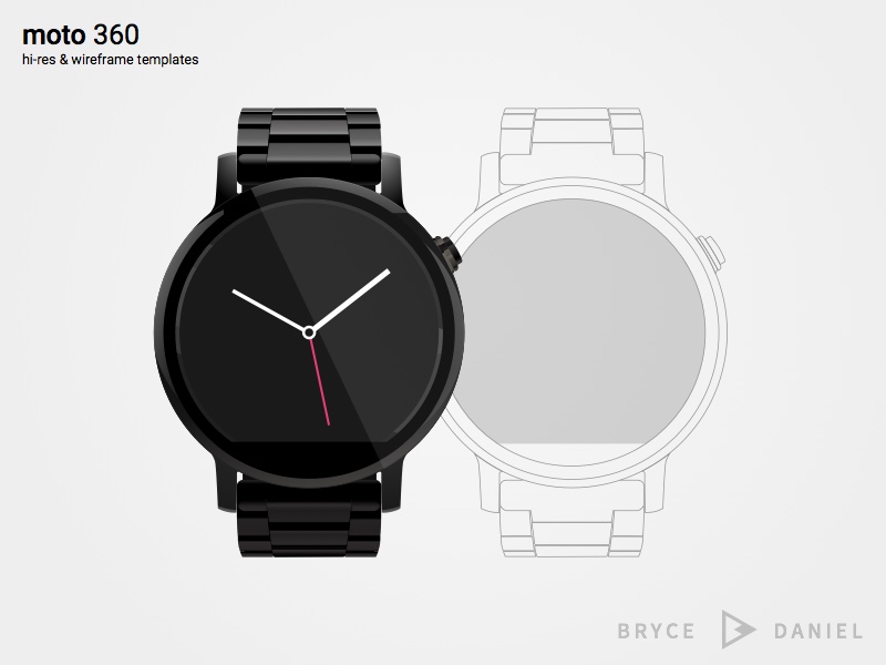 Moto 360 Template and Wireframe