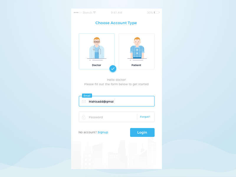 Login Form and Illustration