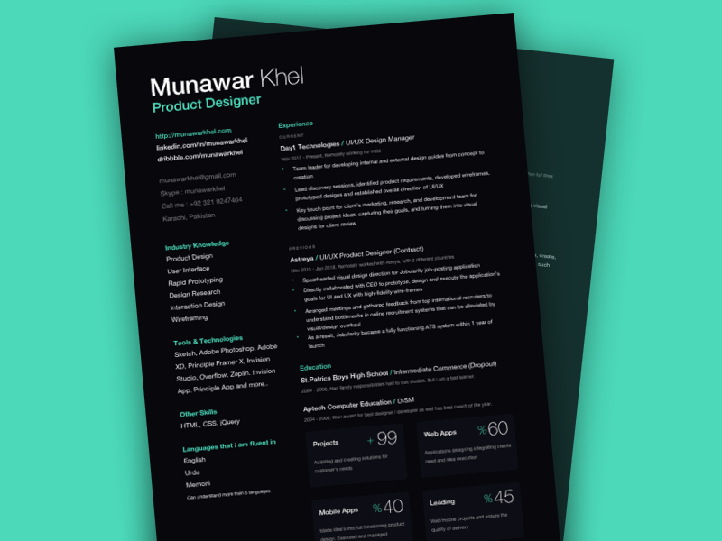 Dark Resume Template