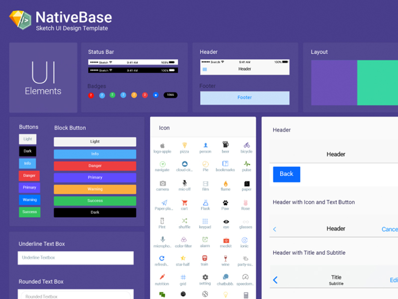 NativeBase Sketch Template