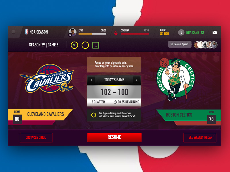 NBA Match Screen