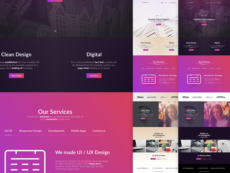 Neodigital Landing Template Sketch Freebie Download Free Resource For Sketch Sketch App Sources