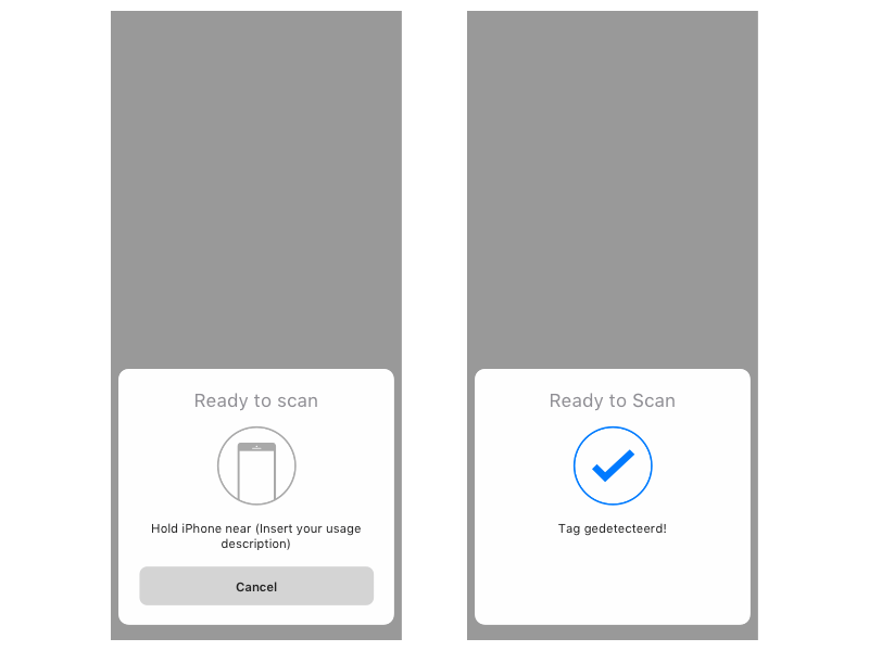 NFC Tag iOS Action Sheet