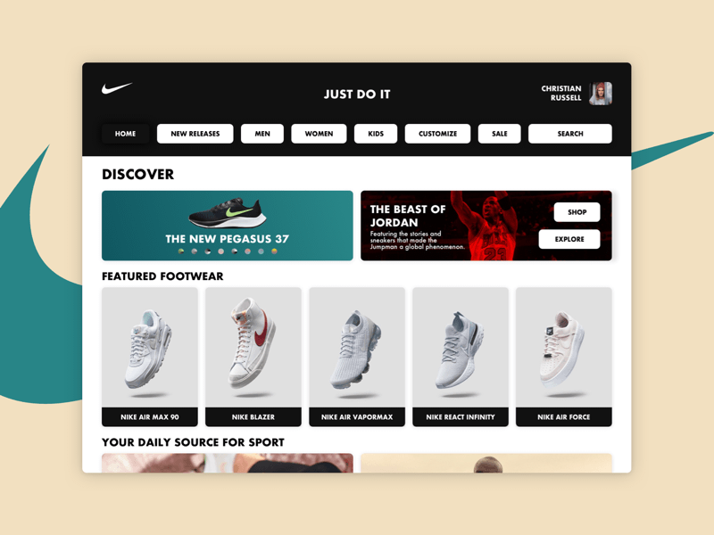 Shoe Website Design Projects :: Photos, videos, logos, illustrations and  branding :: Behance