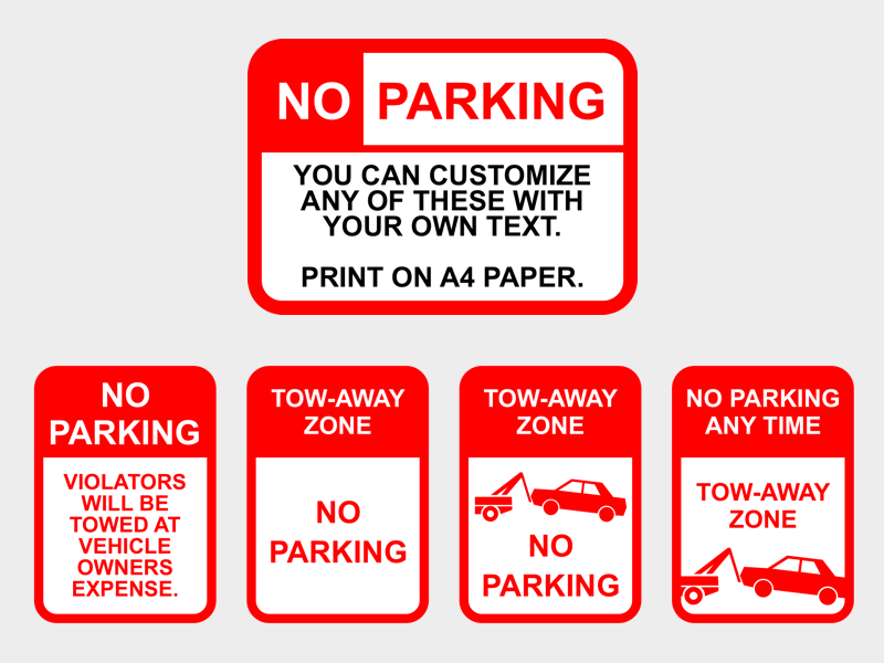 No Parking Customizable Sign