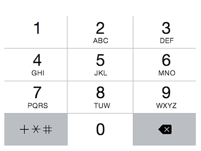 iOS7 Numeral Keyboard
