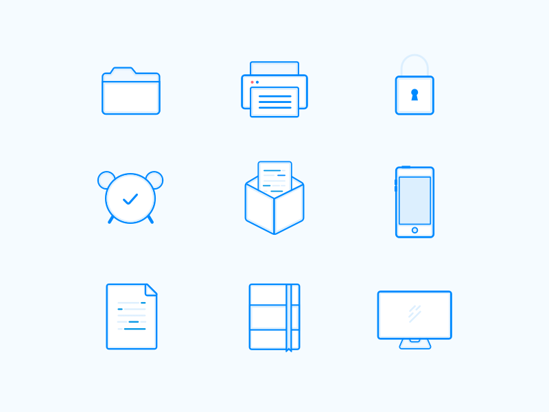 Office Outline Icons