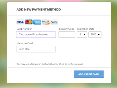 New payment method