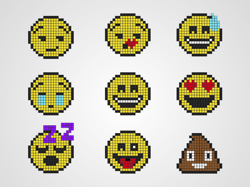 Pixel Emoji Set Sketch freebie - Download free resource ...