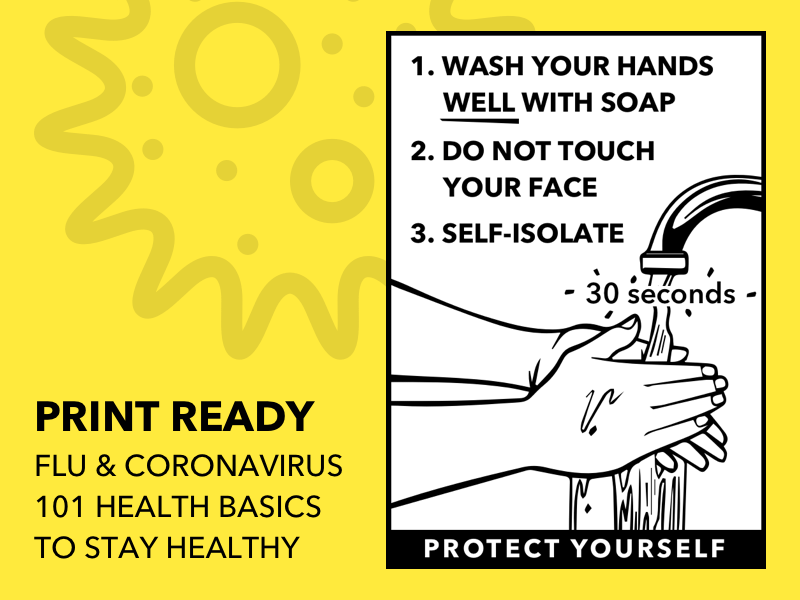 Printable Health Flyer for Flu and Coronavirus